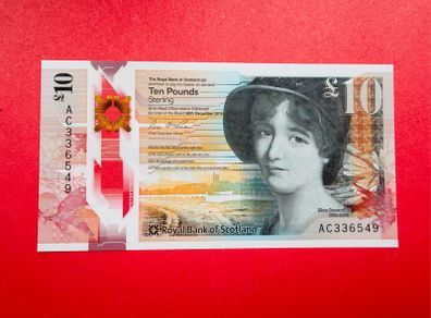Scotland  10 Pounds  2016   Pick 371a. UNC  Polymer / Plastic .