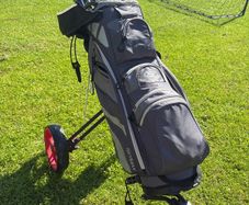 Full set of golf clubs, driver, bag & trolley