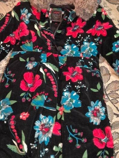 Catimini Paris Floral Velvet Coat, Age 11/12, 154cms