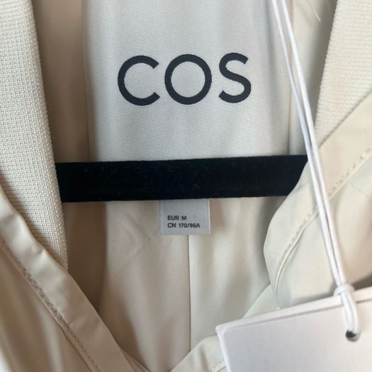 COS Quilted Recycled Down Jacket Cream Off-White Size M