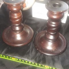 This is a Beautiful Vintage Pair of Dark Wood Barley Twist Candlesticks in lovely condition. Ready for any Table