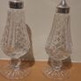 Lismore Waterford Crystal salt and pepper set. Silver tops Image 4