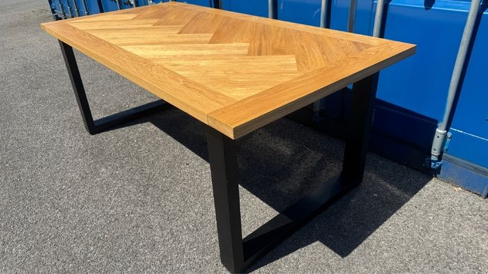 Herringbone Oak Dining Table, Ex Display