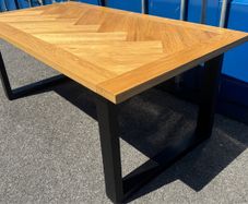 Herringbone Oak Dining Table, Ex Display