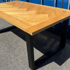 Herringbone Oak Dining Table, Ex Display