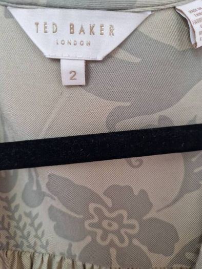 Ted Baker Sage Green Floral Wrap Blouse Size 2 UK 10