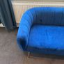 Blue velvet sofa Image 2