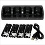 Nintendo Wii Remote Controller QUAD Charging Dock Charge Station with Batteries Black Image 4