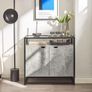 Console table with glass top and doors Sideboard Cabinet Image 4