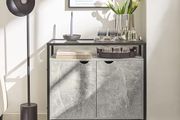 Console table with glass top and doors Sideboard Cabinet