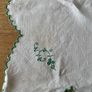 Vintage white linen table cloth with Harp and shamrocks Image 4