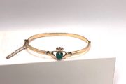 Gold Plated Claddagh Bangle