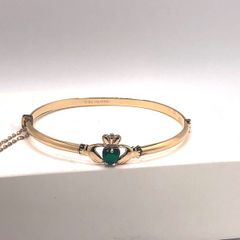Gold Plated Claddagh Bangle