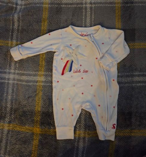UpTo3Months, Joules Little Star Zip Up Footless Sleepsuit