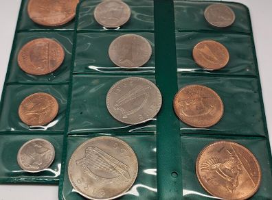 Ireland 1964 1965 Beautiful Uncirculated Lustrous Coin Set in Original Holder