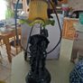 Figurine Table Lamp With Tulip Glass Shades  Retro 1990 Image 3