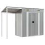 Garden Shed with Extended Roof Light Grey 277x110.5x181 cm Steel Image 2