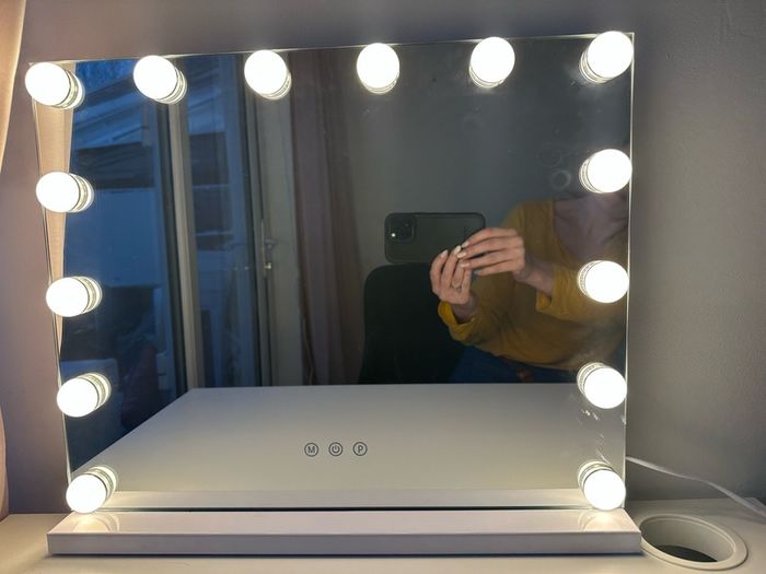 Ikea Micke dressing table with LED mirror and drawer organiser