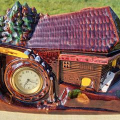 Vintage German Ceramic Mantel Clock