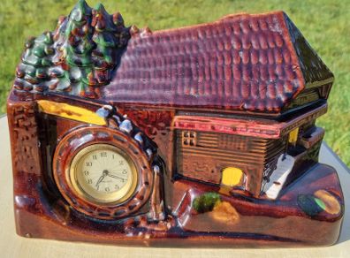 Vintage German Ceramic Mantel Clock