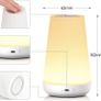 Night Light, LED Touch Bedside Table Lamp, 13 RGB Colours Changing, 5 Brightness Level Switch, Timing Function, Rechargable Remote Control Dimmable Light for Bedroom, Living Room, White Image 6