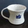 Lovely Rustic Hand-Potted Mug in a Light Grey Earthenware with a Navy Blue Decoration, Similar to the Early Nicholas Mosse, but No Backstamps to Identify the Potter! Image 5