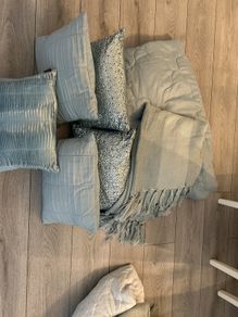 Duckegg throw/ blanket/ cushions