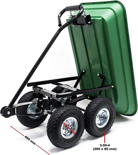 Garden Trolley with Tilt Function, Volume 55 L, Load Capacity 200 kg,