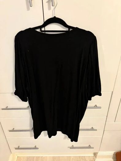Yours Black Embroidered Top Floral Detail 8XL 56 28
