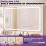 Dressing Table with Mirror, Corner Dressing Table with LED Lighting, Adjustable Brightness and Stool, Cosmetic Table with 5 Drawers, Socket, Hair Dryer Holder White Image 4