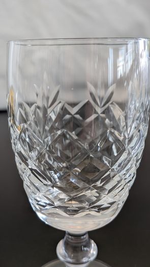 Vintage Cut Crystal Diamond & Fan Glasses Matching Set of 7