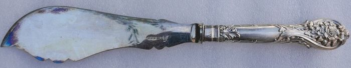 Antique Large Ornate Silver plate Fish server set McDowell's of Dublin Floral etched with original box