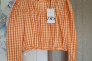 Zara gingham top brand new with tags