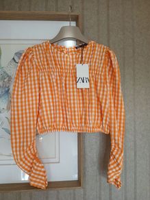 Zara gingham top brand new with tags
