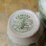 Green transferware , vintage English Ironstone Tableware ,sugar bowl and jug Image 8