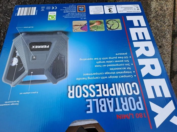 Portable 8 bar compact compressor with tyre pressure gauge and heavy duty 3 meter hydraulic hose suitable for many Diy task's