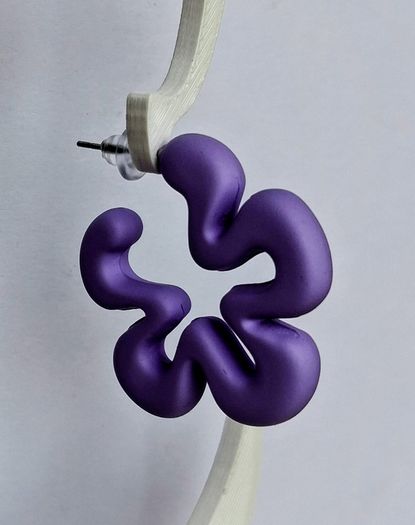 Lilac Silhouette Five Petal Flower Earrings