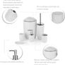 6 Pieces | Bathroom Accessories Set | Plastic Bathroom Accessories | Toothbrush Holder, Rinse Cup, Soap Dish, Hand Sanitizer Bottle, Waste Bin, Toilet Brush with Holder | White Image 2