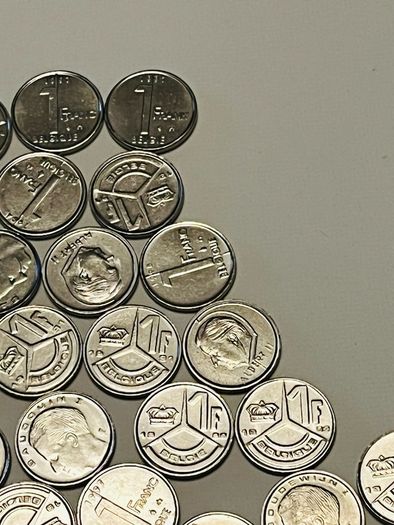 Belgian 1 Franc Coins. Bundle. 1990s. Around 150 in total