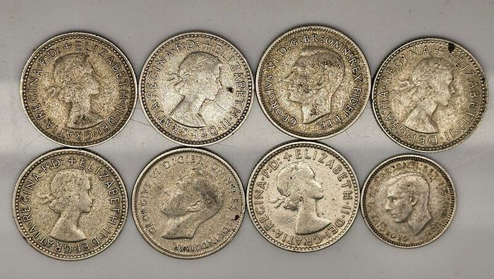 Australia Silver Mixed Dates Sixpence 6d and Threepence 3d Coin Lot x8