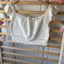 top h&m divided range size medium white 100% cotton crochet top Image 2