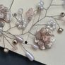 Accessorize Floral Hair Comb, hairpiece, Pearl Flower Bridal Hair Vine, Wedding Hairpiece Image 3