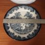 Fabulous Pair of Antique Dark Blue Flow 8 Inch Plates by Gater Hall & Co. Burslem, Staffordshire, in the Templo pattern, Circa 1907-1920 Image 5
