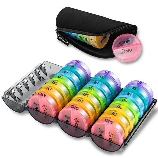 Brand New Pill box monthly 28 days, pill box 14 days 2 compartments large pill box for morning and evening,