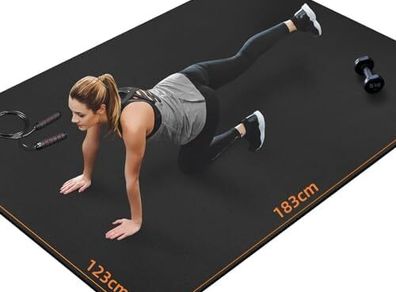 Large Exercise Mat Fitness Mat for Home Gym Workout Gym Mat for Fitness, Floor Exercises, HIIT, Cardio, Gym Work, Equipment Heavy Duty Rubber Flooring for Gym
