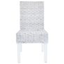 Dining Chairs 2 pcs Grey Kubu Rattan and Mango Wood Image 4