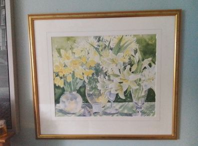 Gold Framed Still life Watercolour