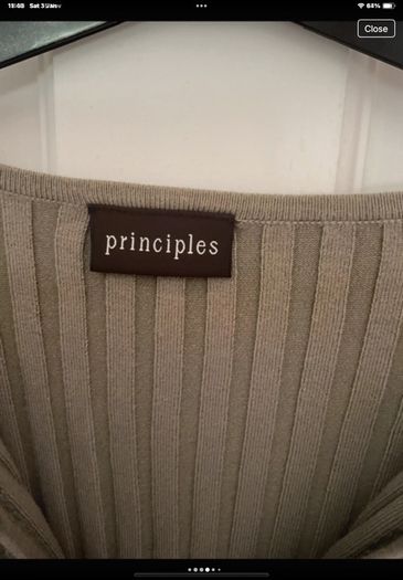 cardigan khaki principle ribbed cardigan with frill detail sizev12
