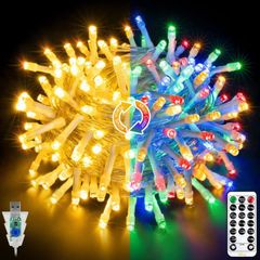 Christmas Tree Fairy Lights - 100LED 10m Outdoor/Indoor Christmas Decorations Xmas Lights Mains Powered with 11 Modes/Remote String Lights USB Plug in for Bedroom/Windows/Garland/Door/Gifts (FREE POSTAGE)