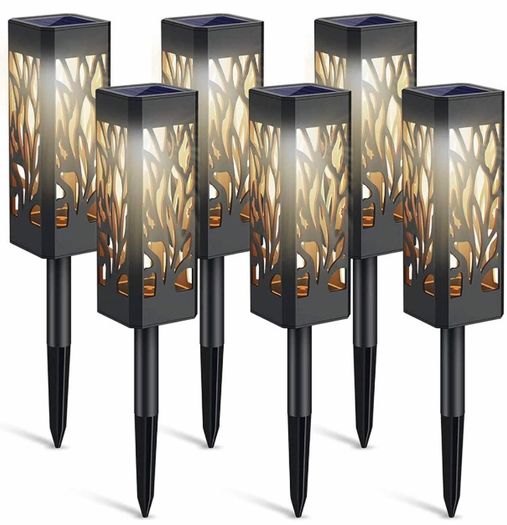 Solar Lights Outdoor, 6 Pack Garden Lights Solar Powered with Warm White LED Lights, Waterproof Solar Ornament Lights for Patio, Yard, Pathway